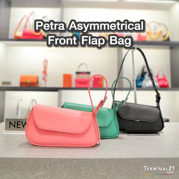 Asymmetric front flap bag sale